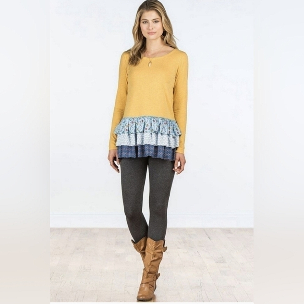 NWT Matilda Jane Weekend Vibe Teired Ruffle Top Size M